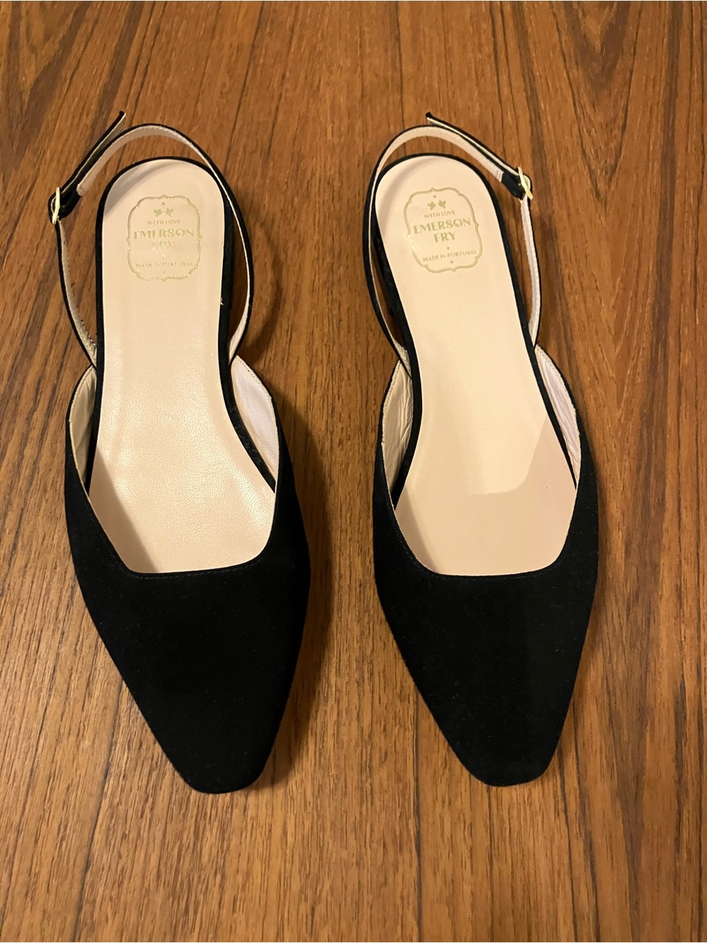 Emerson Fry Slingback Flats Black Suede, size 39 - Picture 5 of 10